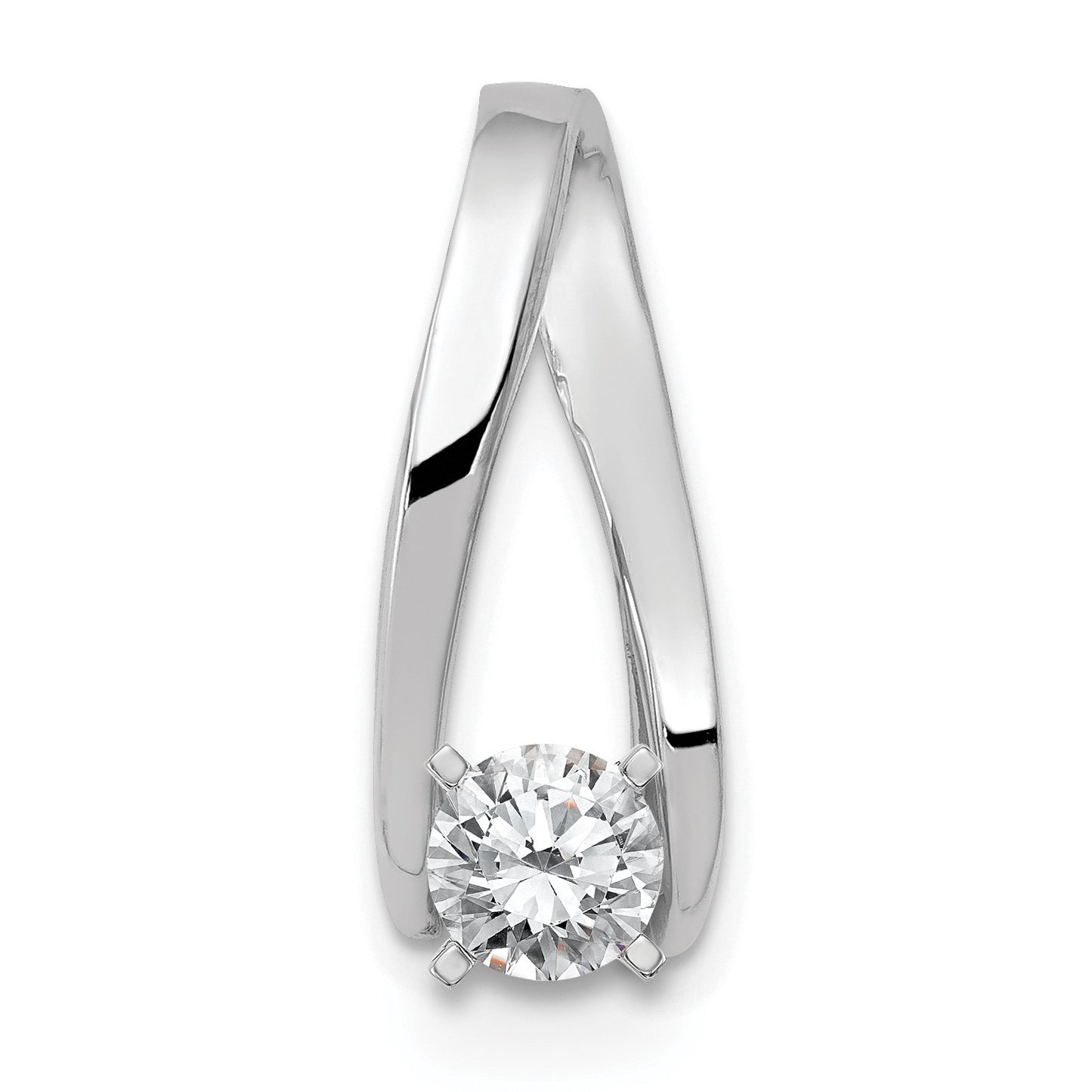14k White Gold Peg-Set Diamond Slide Mounting Fits up to 2mm Regular/6mm Fancy or Reversible Omega