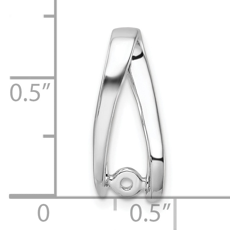 14k White Gold Peg-Set Diamond Slide Mounting Fits up to 2mm Regular/6mm Fancy or Reversible Omega