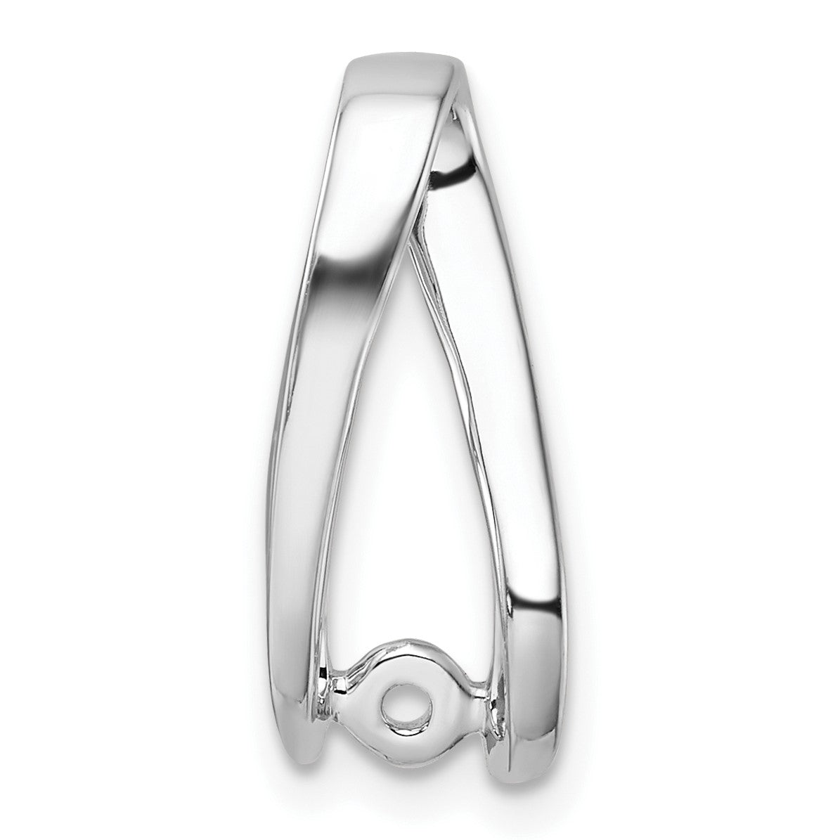 14k White Gold Peg-Set Diamond Slide Mounting Fits up to 2mm Regular/6mm Fancy or Reversible Omega