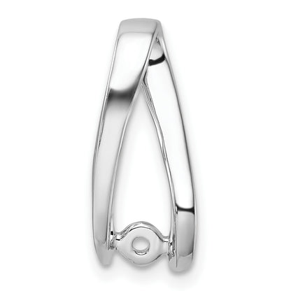 14k White Gold Peg-Set Diamond Slide Mounting Fits up to 2mm Regular/6mm Fancy or Reversible Omega