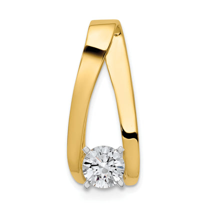 14k Peg-Set Diamond Slide Mounting Fits up to 6mm Regular/8mm Fancy or Reversible Omega