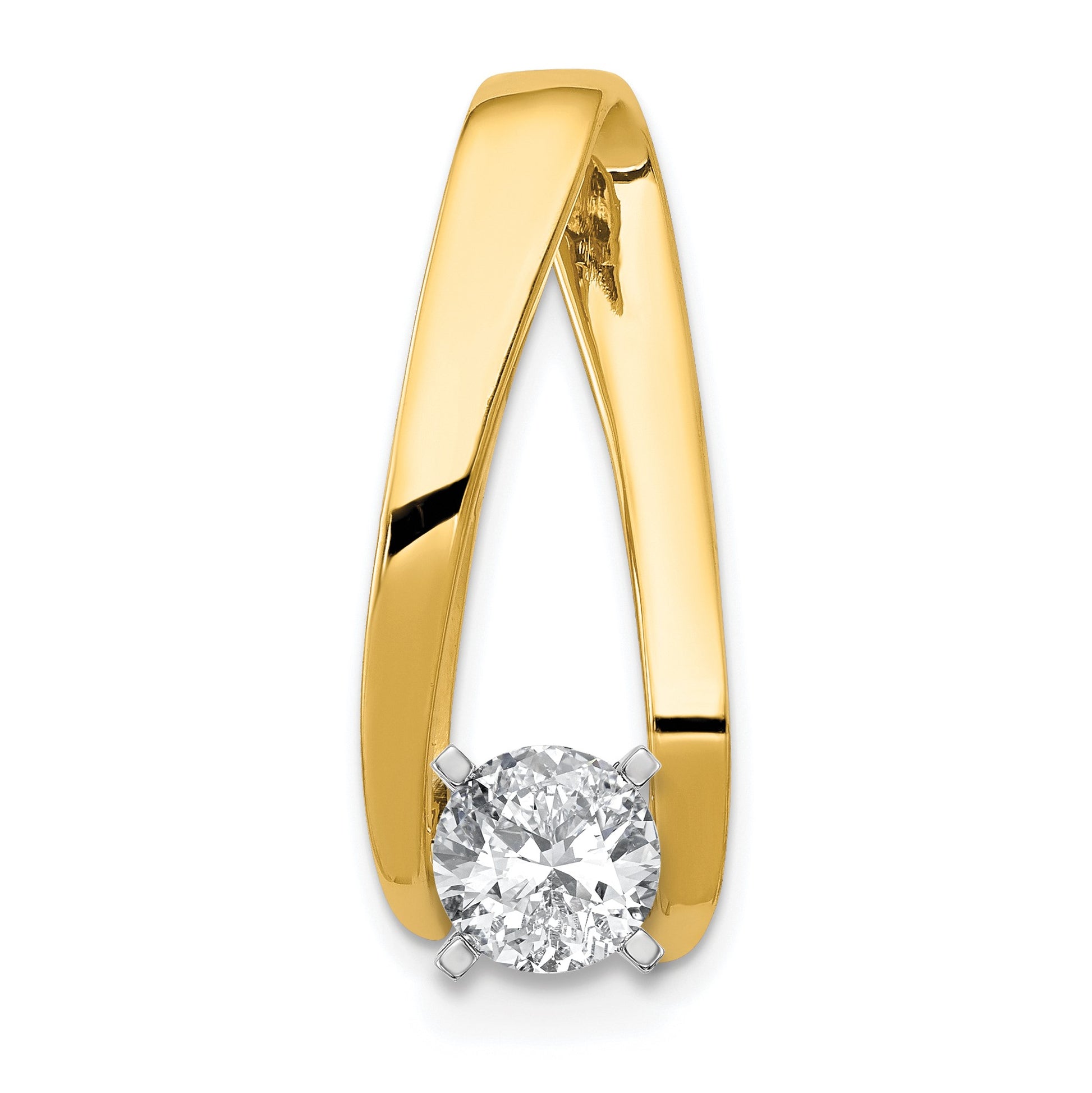 14k Peg-Set Diamond Slide Mounting Fits up to 6mm Regular/8mm Fancy or Reversible Omega