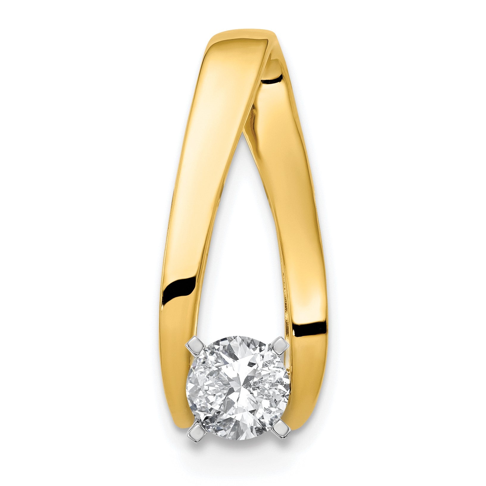 14k Peg-Set Diamond Slide Mounting Fits up to 4mm Regular/6mm Fancy or Reversible Omega