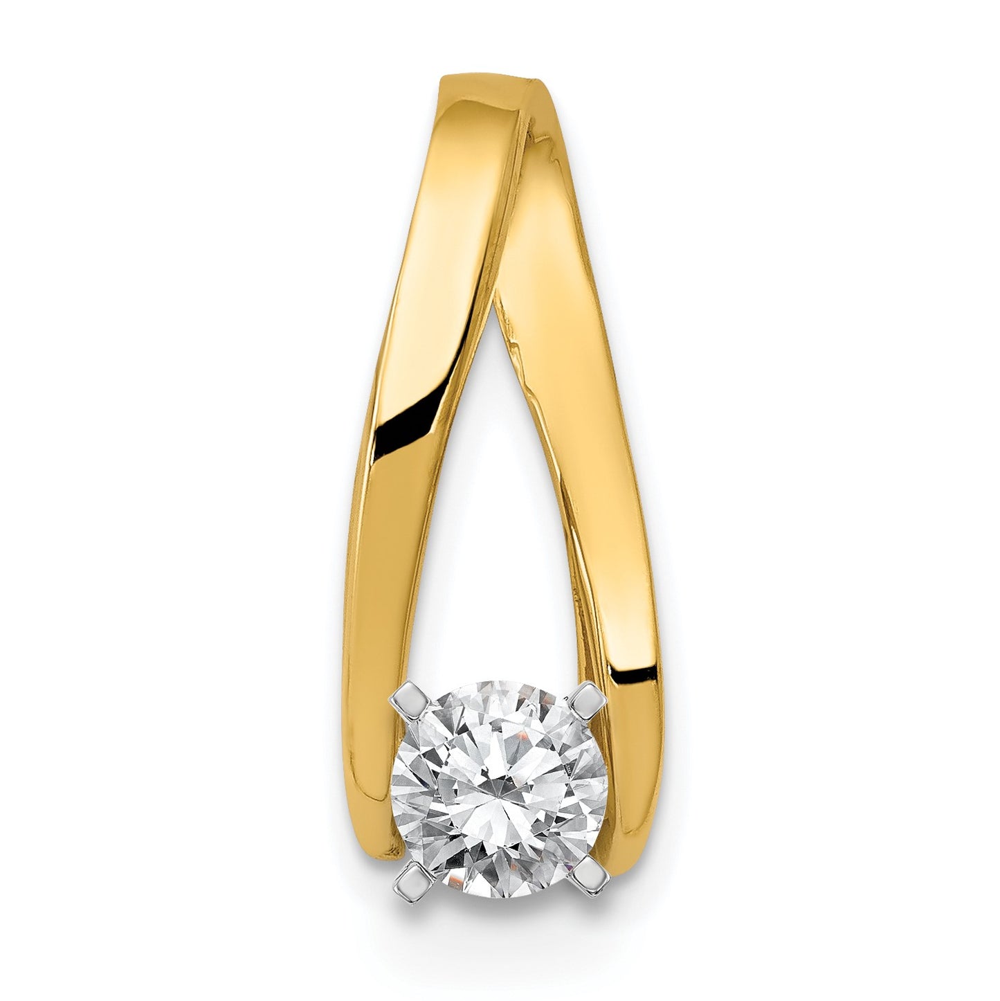 14k Peg-Set Diamond Slide Mounting Fits up to 2mm Regular/6mm Fancy or Reversible Omega