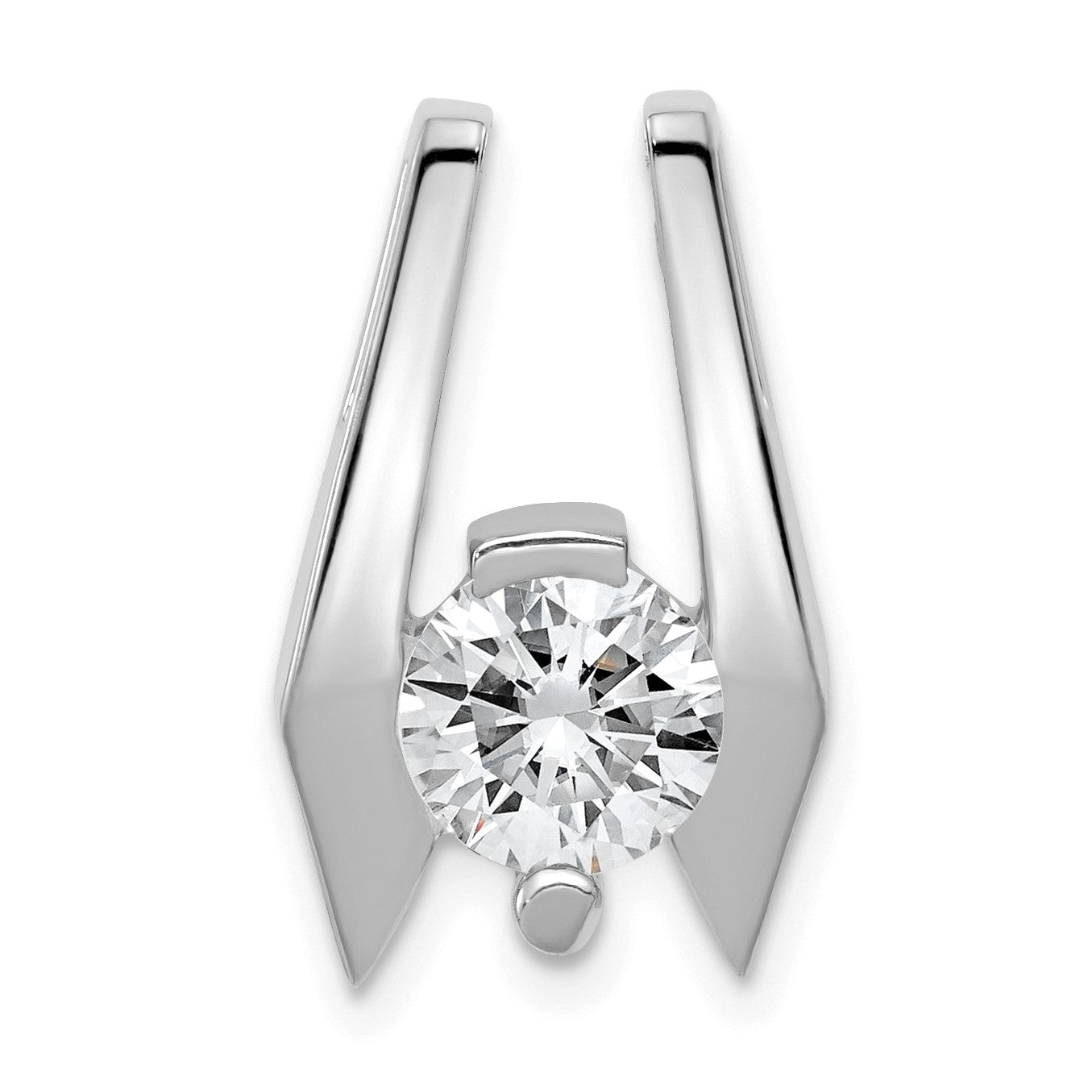 14k White Gold Holds 6.5mm Stone Slide Mounting Fits up to 2mm Regular/5mm Fancy or Reversible Omega