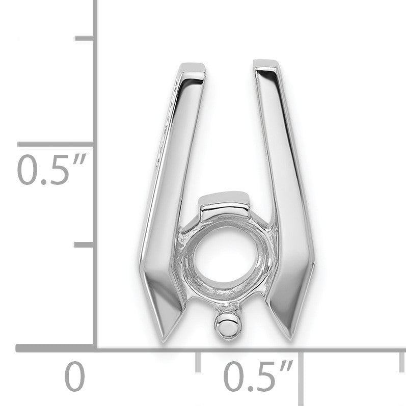 14k White Gold Holds 6.5mm Stone Slide Mounting Fits up to 2mm Regular/5mm Fancy or Reversible Omega