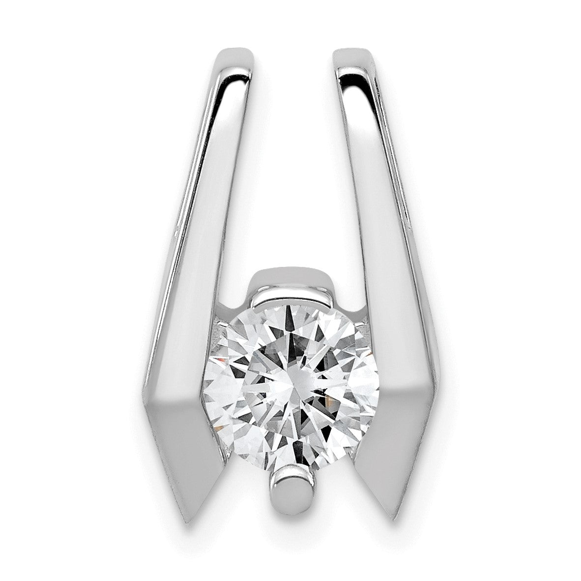 14k White Gold Holds 5.75mm Stone Slide Mounting Fits up to 2mm Regular/5mm Fancy or Reversible Omega