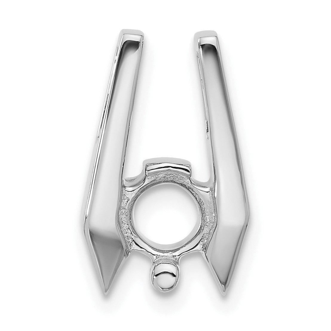 14k White Gold Holds 5.75mm Stone Slide Mounting Fits up to 2mm Regular/5mm Fancy or Reversible Omega