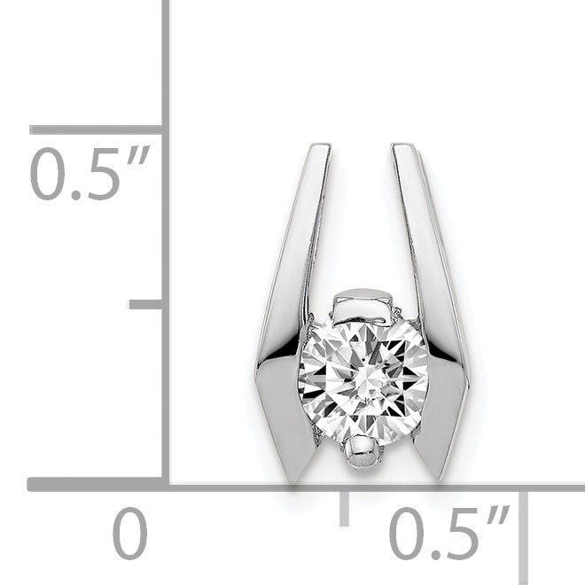 14k White Gold Complete AA 5.25mm Diamond Slide Fits up to 3mm Fancy or Reversible Omega Only