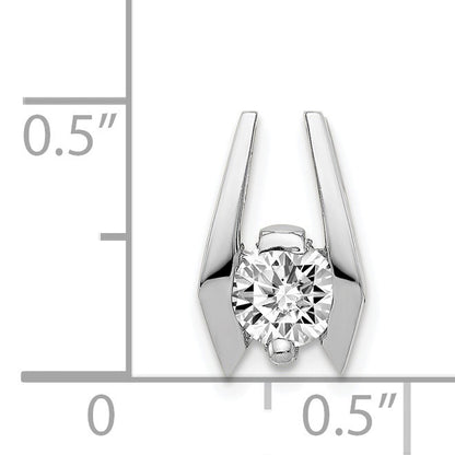 14k White Gold Complete AA 5.25mm Diamond Slide Fits up to 3mm Fancy or Reversible Omega Only