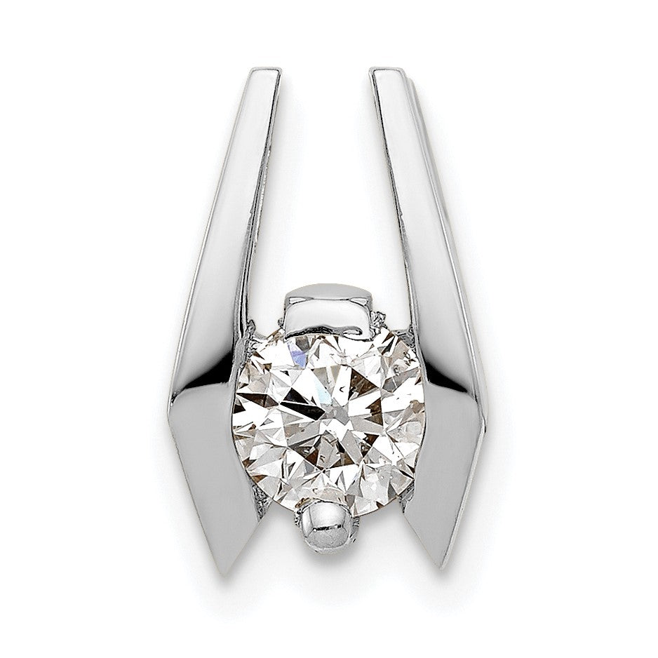 14k White Gold Complete AA 5.25mm Diamond Slide Fits up to 3mm Fancy or Reversible Omega Only