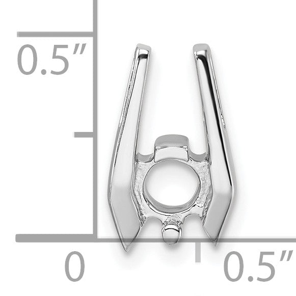 14k White Gold Holds 4.75mm Stone Slide Mounting Fits up to 3mm Fancy or Reversible Omega Only