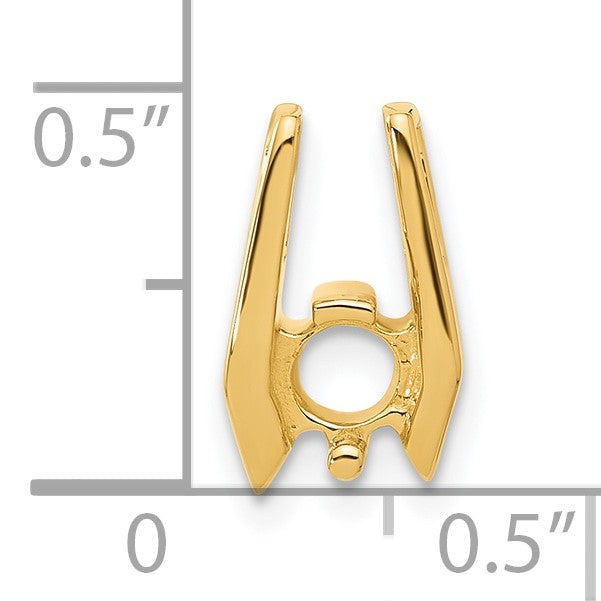 14k Holds 4.75mm Stone Slide Mounting Fits up to 3mm Fancy or Reversible Omega Only