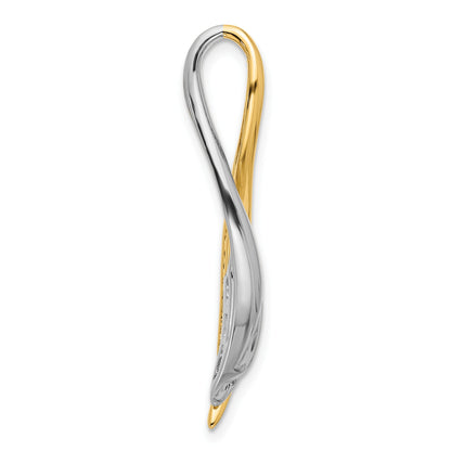 14k Two-Tone Holds 5-2mm Stones Twisted Ribbon Slide Mounting Fits up to 6mm Regular/Fancy/Reversible Omega