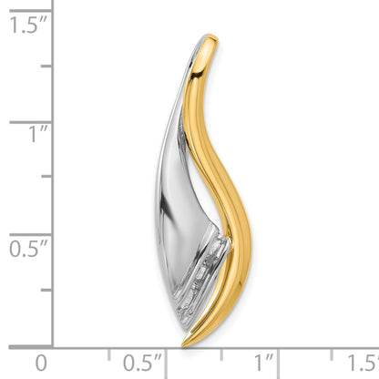 14k Two-Tone Holds 5-2mm Stones Twisted Ribbon Slide Mounting Fits up to 6mm Regular/Fancy/Reversible Omega