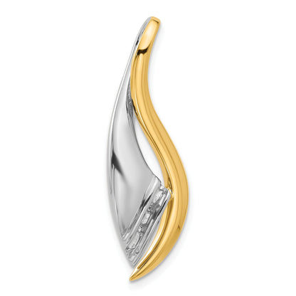 14k Two-Tone Holds 5-2mm Stones Twisted Ribbon Slide Mounting Fits up to 6mm Regular/Fancy/Reversible Omega