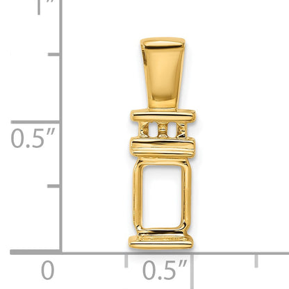 14k Fits 2mm Omega/4mm Fancy or Reversible 8x6mm Emerald-cut Slide Mounting