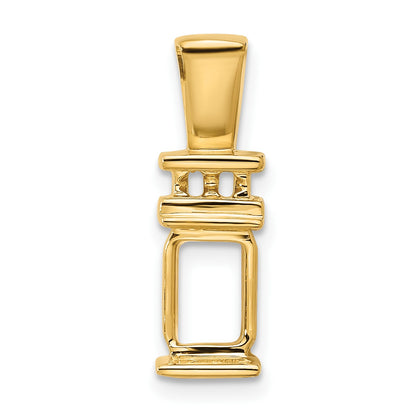 14k Fits 2mm Omega/4mm Fancy or Reversible 8x6mm Emerald-cut Slide Mounting