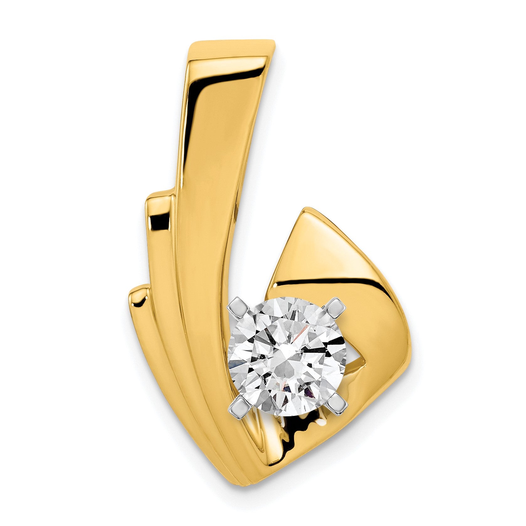 14k Peg-Set Diamond Slide Mounting Fits up to 4mm Regular/6mm Fancy or Reversible Omega