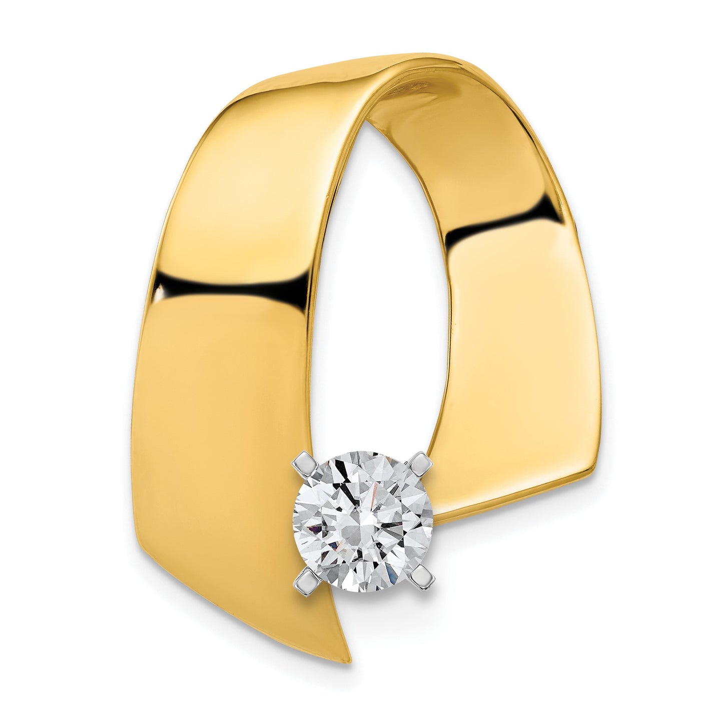 14k Fancy Peg-Set Diamond Slide Mounting Fits up to 10mm Regular/Fancy/Reversible Omega