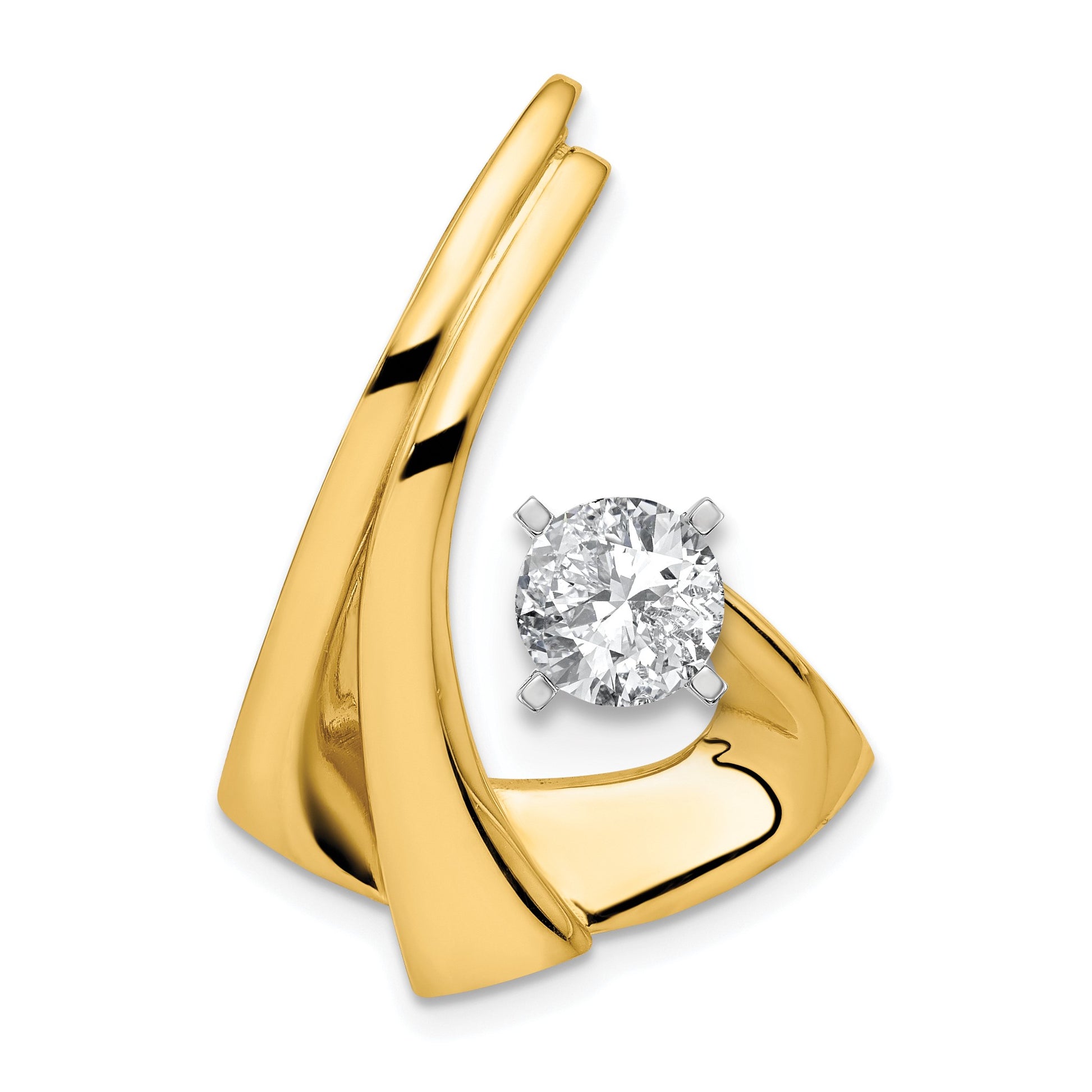 14k Peg-Set Diamond Slide Mounting Fits up to 2mm Regular/6mm Fancy or Reversible Omega