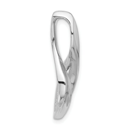 14k White Gold Peg-Set Diamond Slide Mounting Fits up to 6mm Regular/8mm Fancy or Reversible Omega