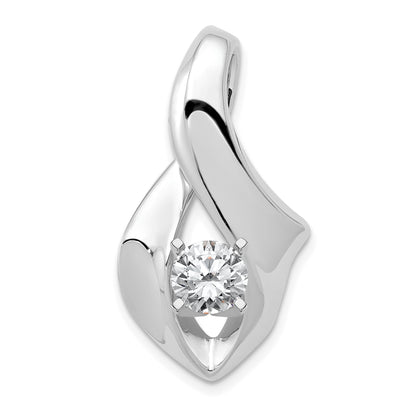 14k White Gold Peg-Set Diamond Slide Mounting Fits up to 6mm Regular/8mm Fancy or Reversible Omega