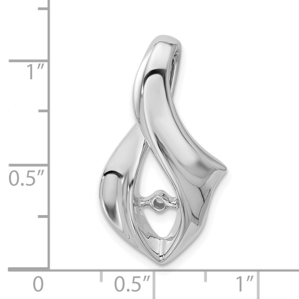 14k White Gold Peg-Set Diamond Slide Mounting Fits up to 6mm Regular/8mm Fancy or Reversible Omega