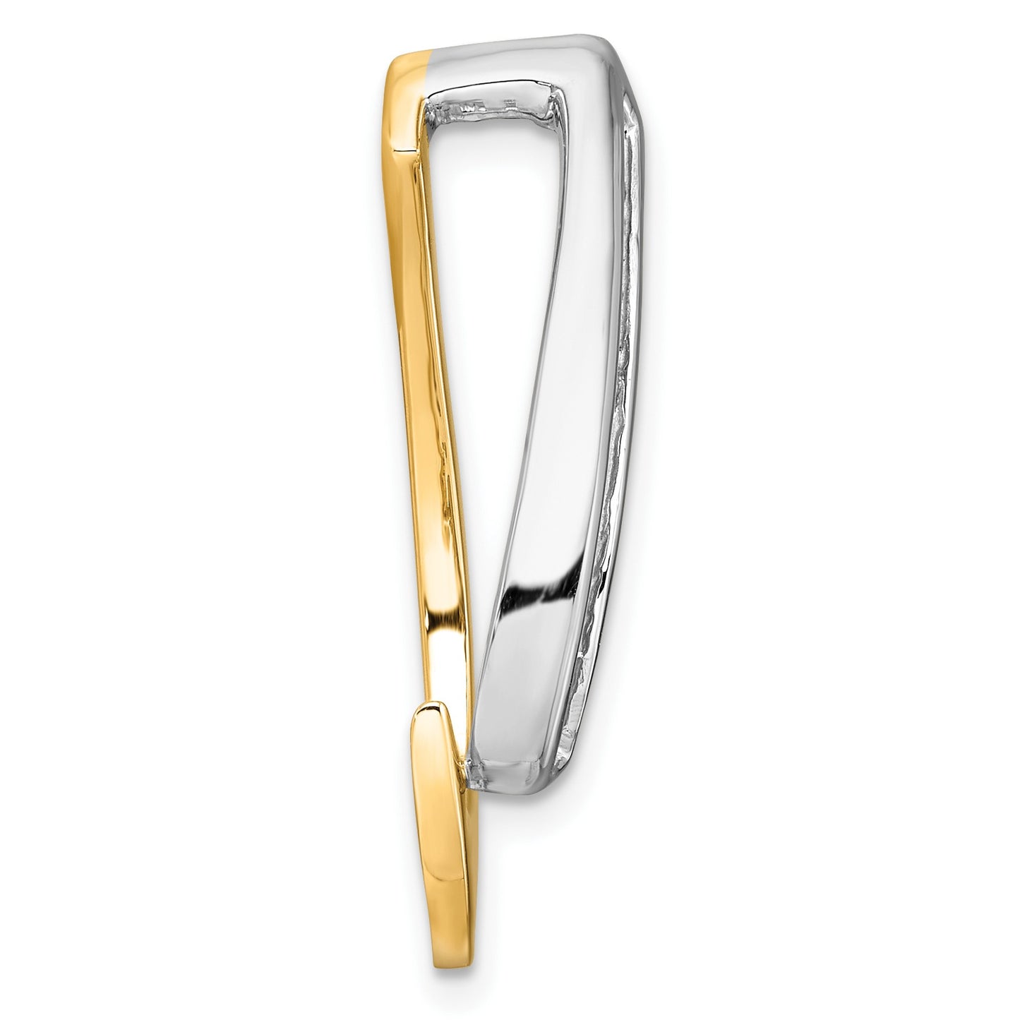 14K Two-tone Holds 5-2.2mm/5-2.0mm Stones Teardrop Slide Mounting Fits up to 8mm Regular/10mm Fancy or Reversible Omega