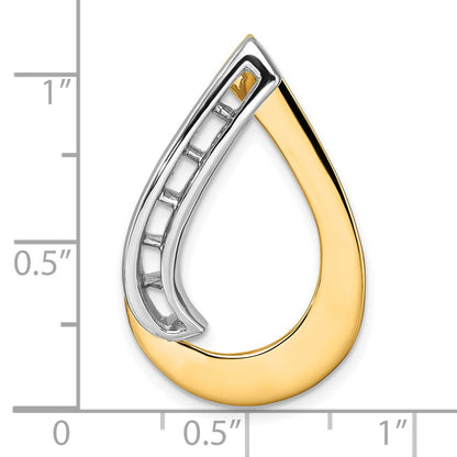 14K Two-tone Holds 5-2.2mm/5-2.0mm Stones Teardrop Slide Mounting Fits up to 8mm Regular/10mm Fancy or Reversible Omega