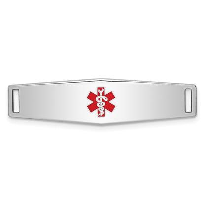 Sterling Silver Rhodium-plated Medical ID Plate