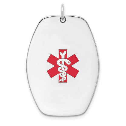 Sterling Silver Rhodium-plated Medical Jewelry Pendant