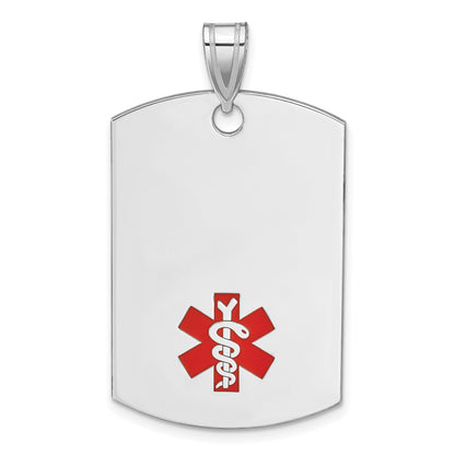 Sterling Silver Rhodium-plated Medical Jewelry Pendant