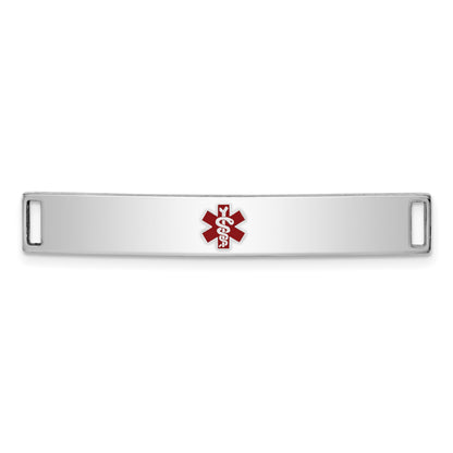 Sterling Silver Rhodium-plated Medical ID Plate