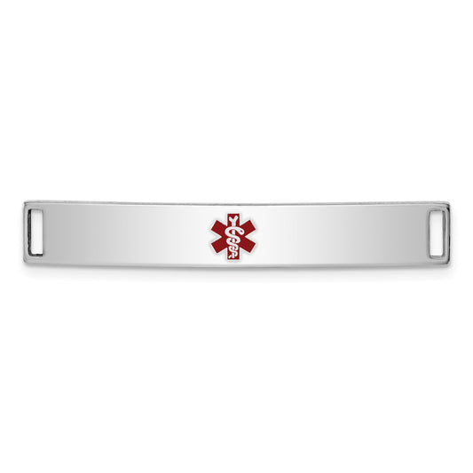 Sterling Silver Rhodium-plated Medical ID Plate