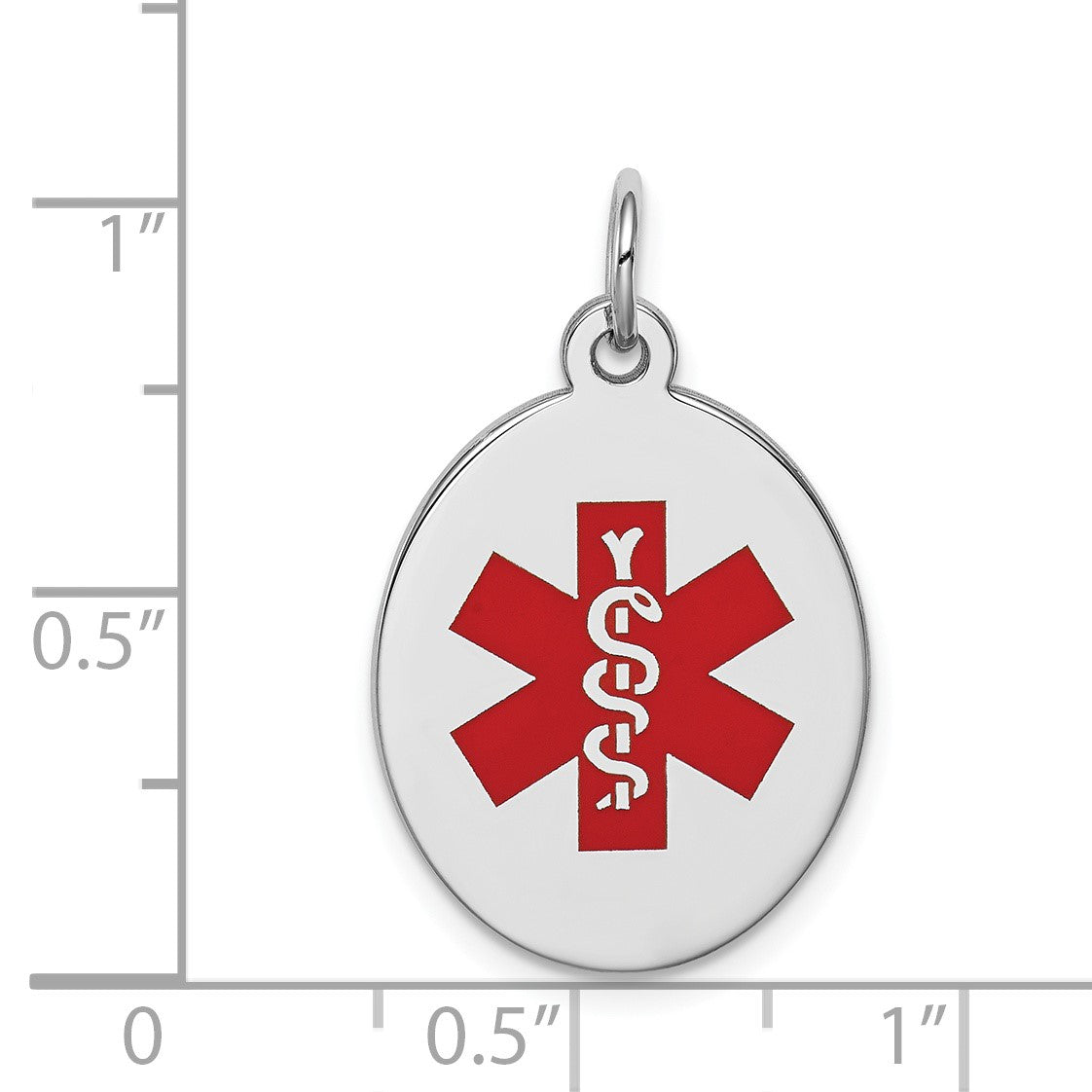 Sterling Silver Rhodium-plated Medical Jewelry Pendant
