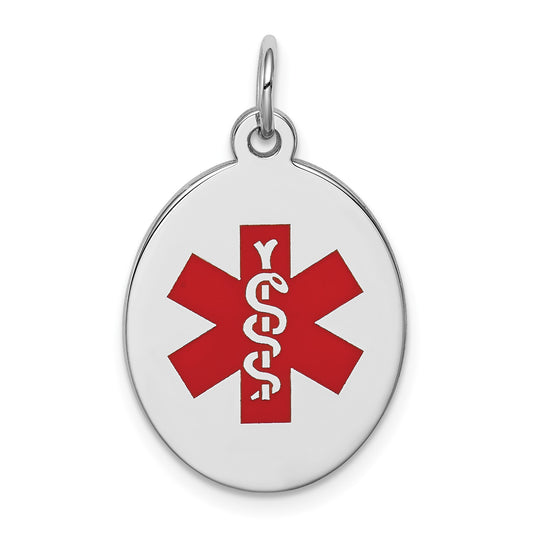Sterling Silver Rhodium-plated Medical Jewelry Pendant