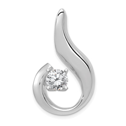 14k White Gold Fancy Peg-Set Diamond Slide Mounting Fits up to 6mm Regular/Fancy/Reversible Omega