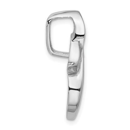 14k White Gold Peg-Set and Channel Diamond Slide Mounting Fits up to 6mm Regular/8mm Fancy or Reversible Omega