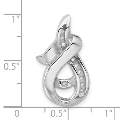 14k White Gold Peg-Set and Channel Diamond Slide Mounting Fits up to 6mm Regular/8mm Fancy or Reversible Omega