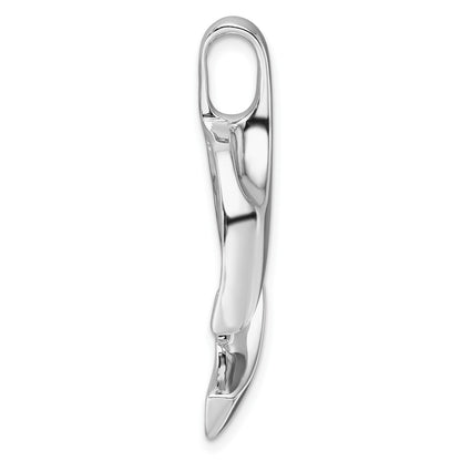 14k White Gold Fancy Peg-Set Diamond Slide Mounting Fits up to 4mm Regular/6mm Fancy or Reversible Omega