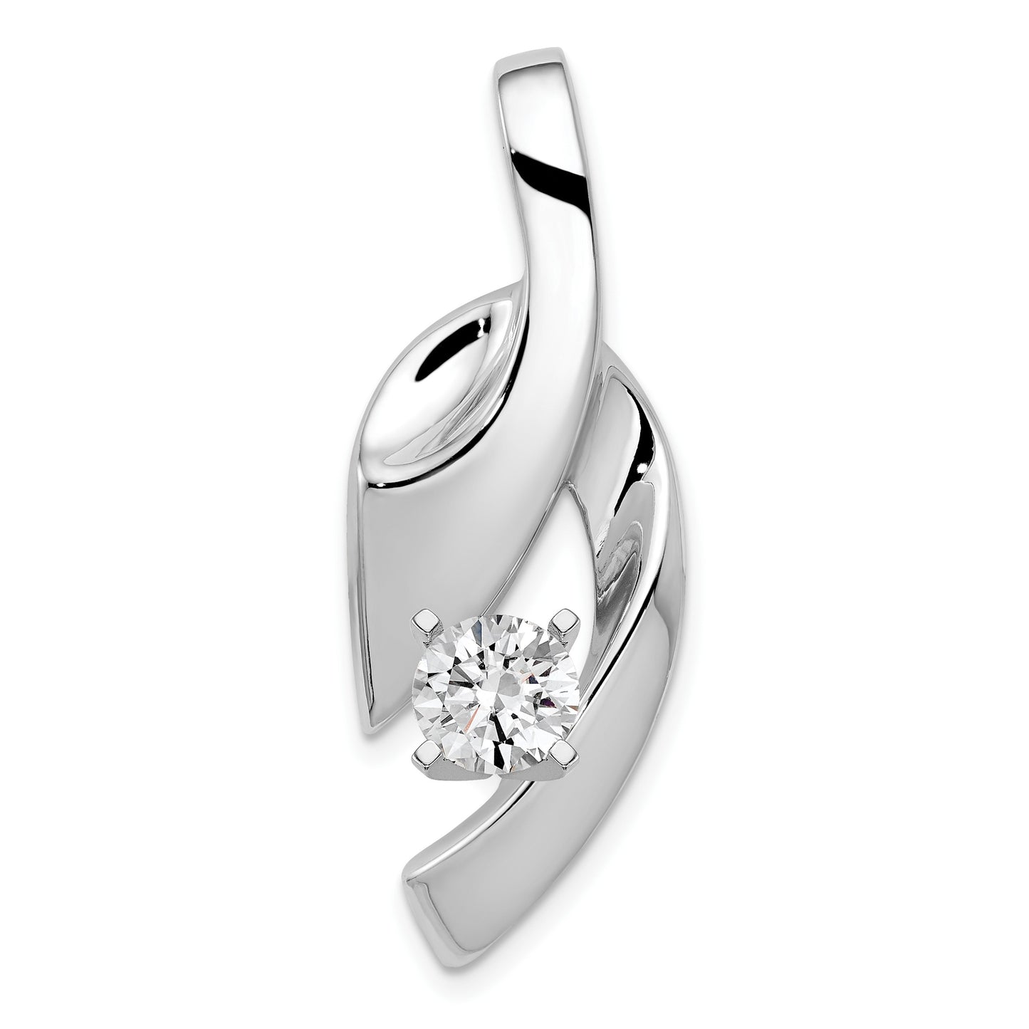 14k White Gold Fancy Peg-Set Diamond Slide Mounting Fits up to 4mm Regular/6mm Fancy or Reversible Omega