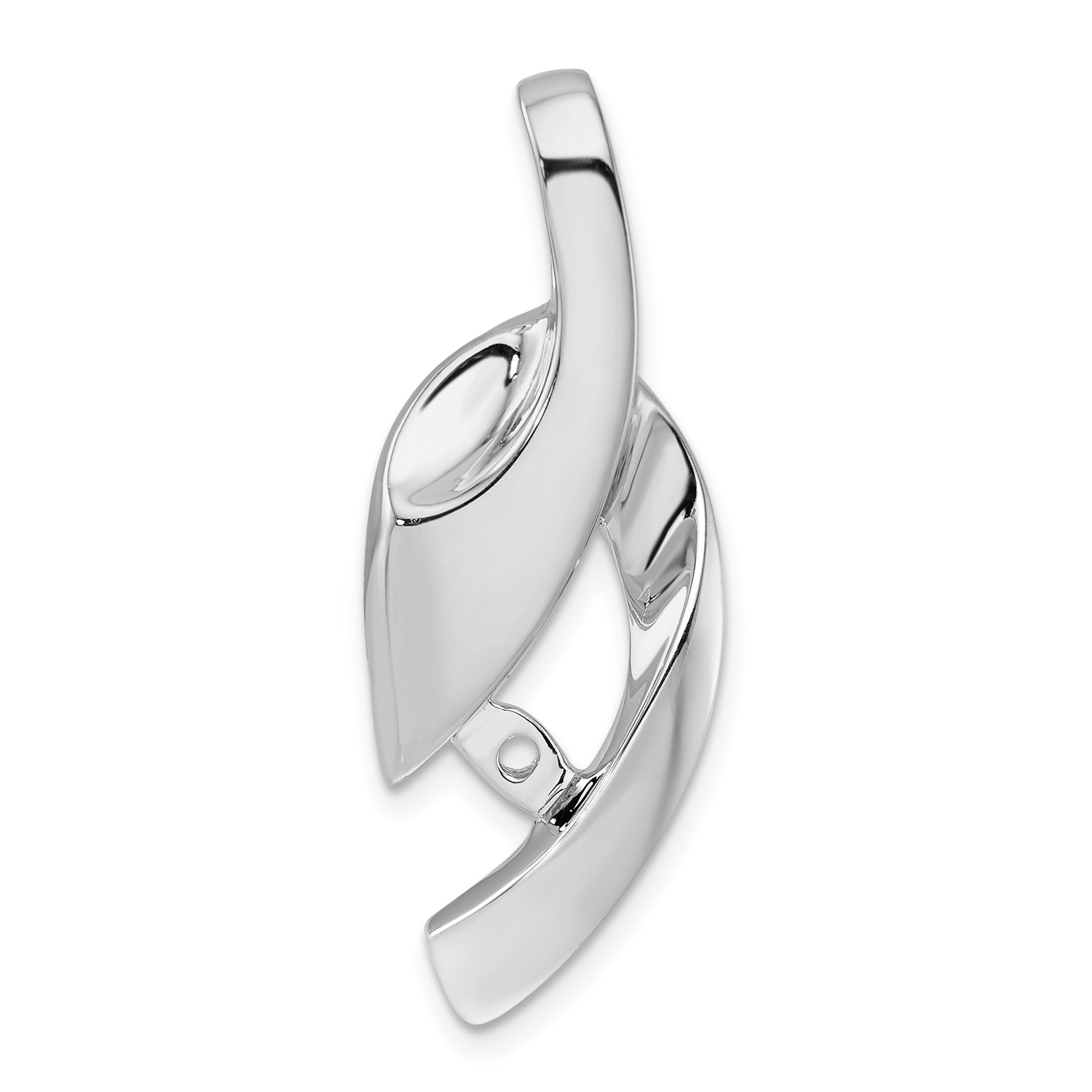14k White Gold Fancy Peg-Set Diamond Slide Mounting Fits up to 4mm Regular/6mm Fancy or Reversible Omega