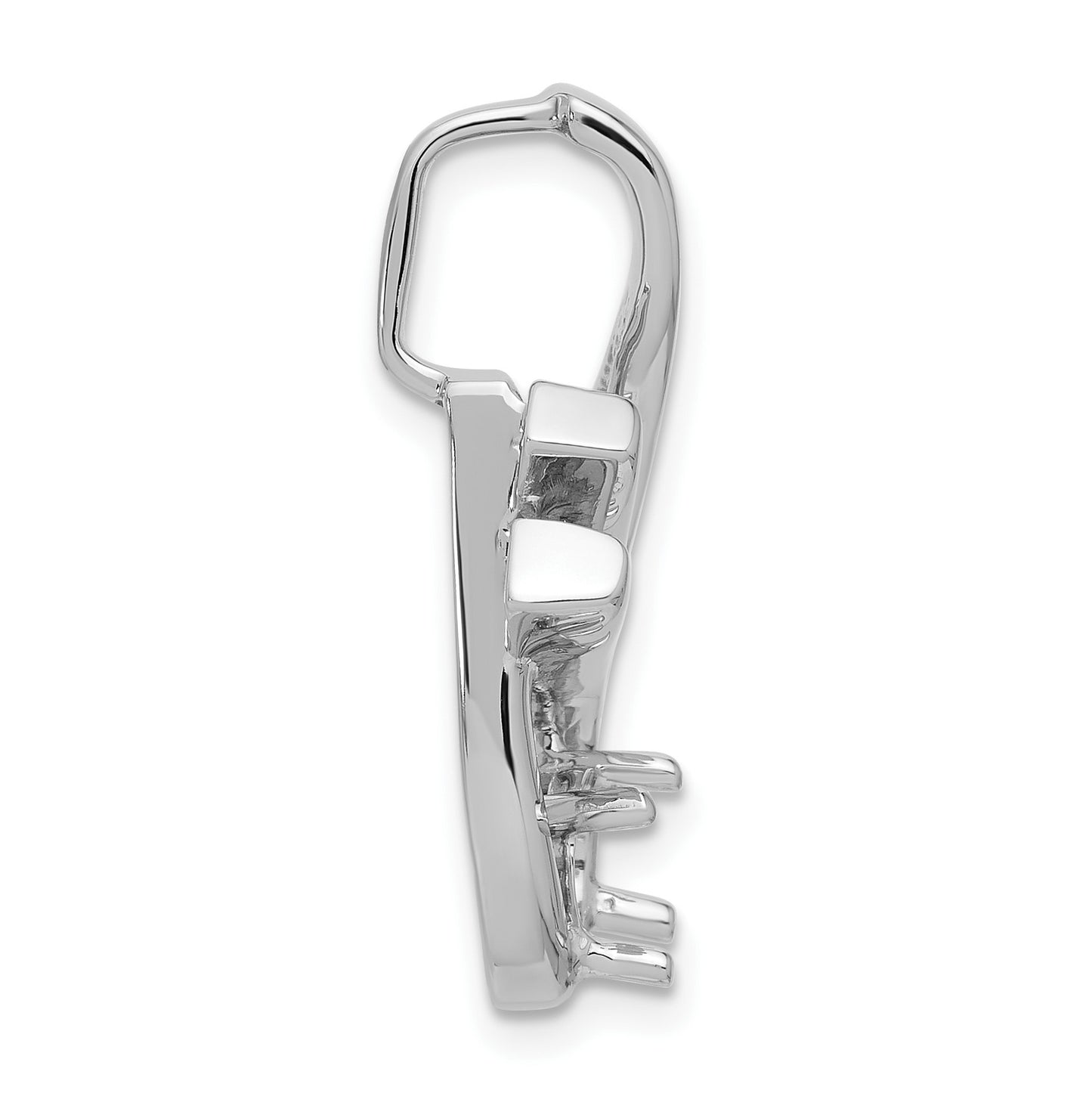 14k White Gold Holds 6mm Stone Fancy Slide Mounting Fits up to 4mm Regular/6mm Fancy or Reversible Omega
