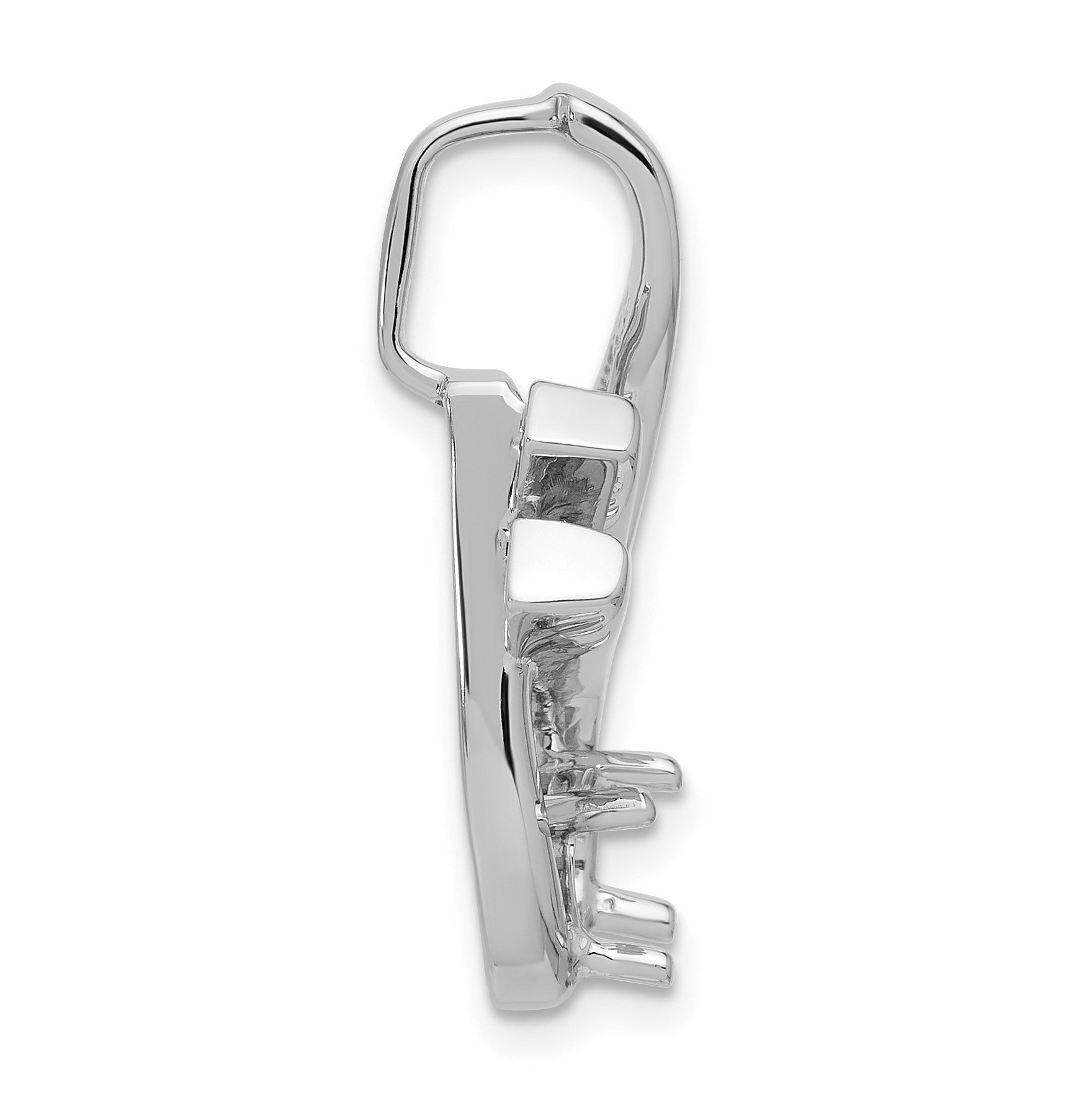 14k White Gold Holds 6mm Stone Fancy Slide Mounting Fits up to 4mm Regular/6mm Fancy or Reversible Omega