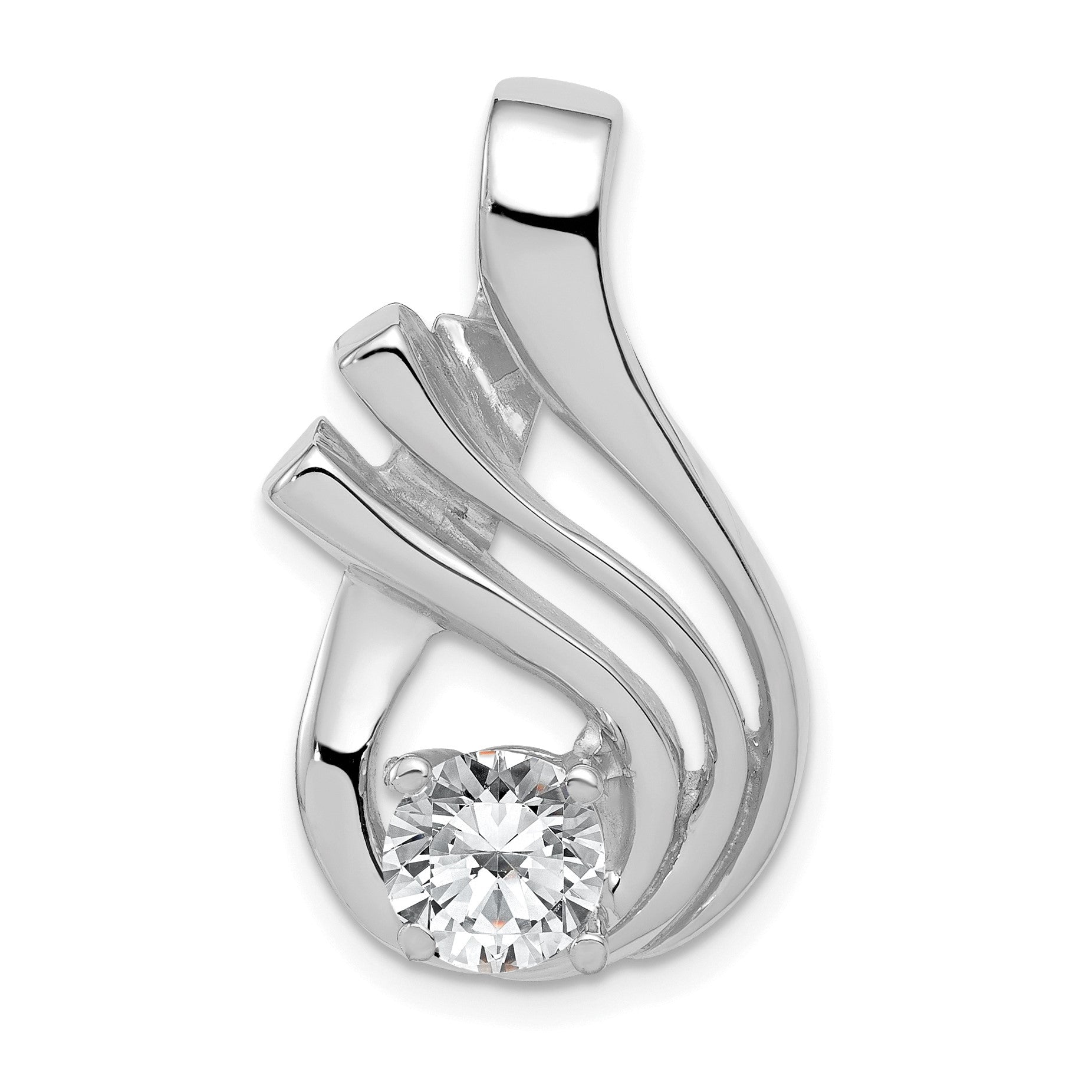 14k White Gold Holds 6mm Stone Fancy Slide Mounting Fits up to 4mm Regular/6mm Fancy or Reversible Omega