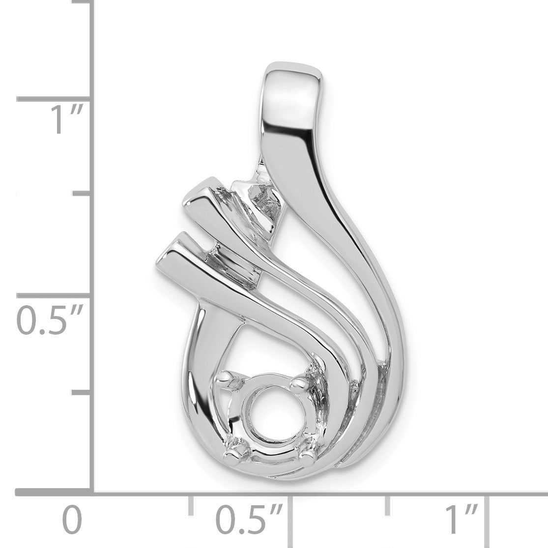 14k White Gold Holds 6mm Stone Fancy Slide Mounting Fits up to 4mm Regular/6mm Fancy or Reversible Omega