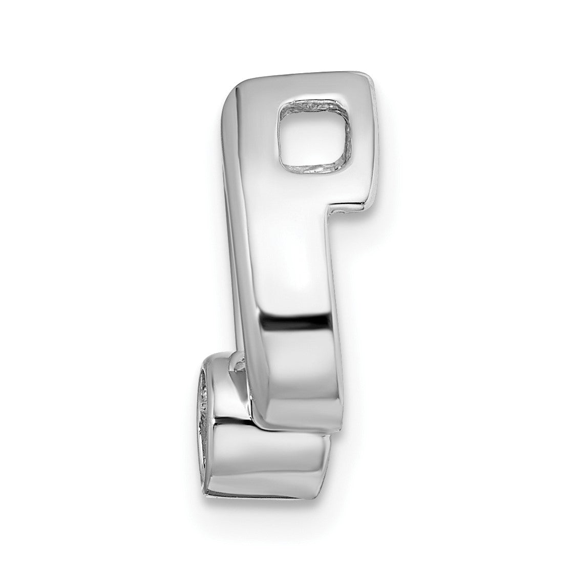 14k White Gold Holds 4mm Stone Teardrop Chain Slide Mounting