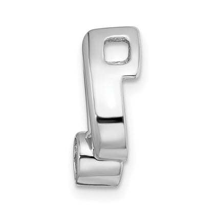 14k White Gold Holds 4mm Stone Teardrop Chain Slide Mounting