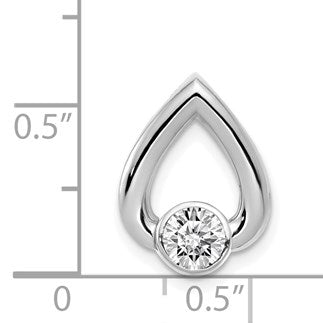 14k White Gold Holds 4.4mm Stone Teardrop Chain Slide Mounting